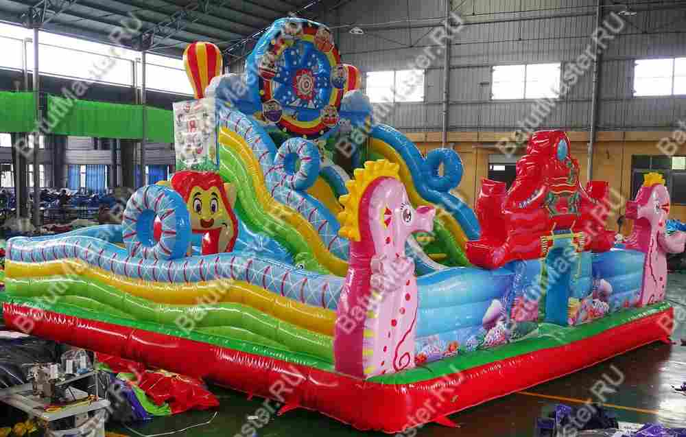 Коммерческий надувной батут "В гостях у Львёнка" 8*8*6 м
