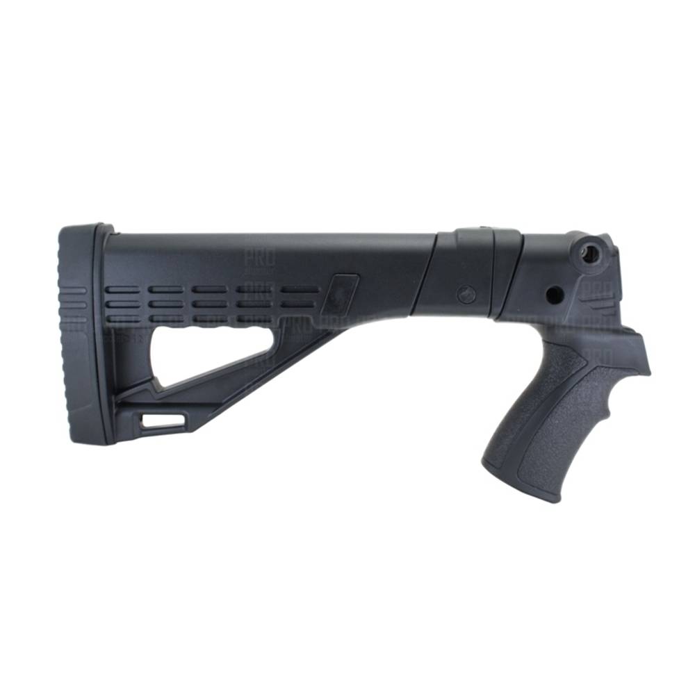 Бекас приклад, складной, телескопический, пластик, DLG Tactical. Черный