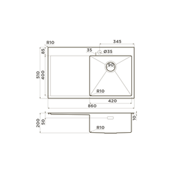 Кухонная мойка Omoikiri Akisame 86-IN-R