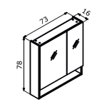 Зеркальный шкаф ORKA Knidos 75 Legnano