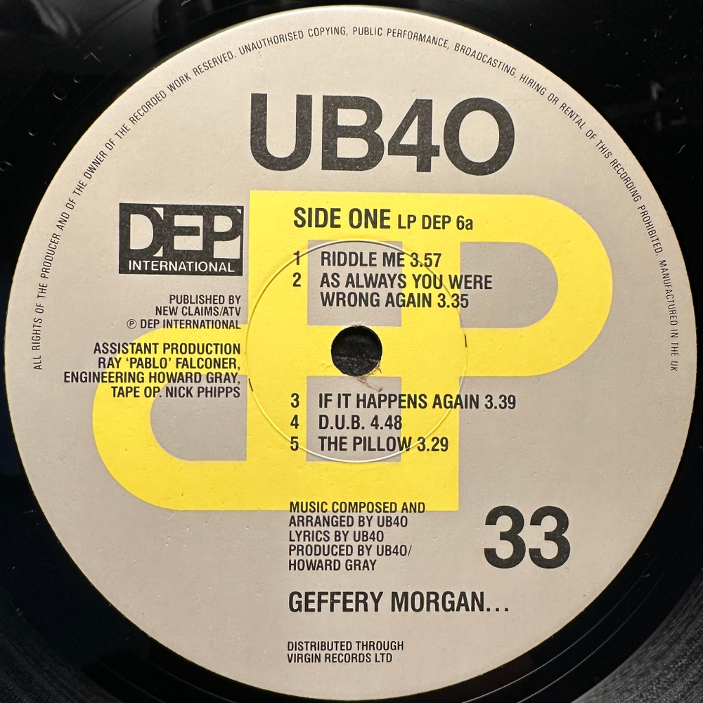 UB40 - Geffery Morgan (Англия 1984г.)