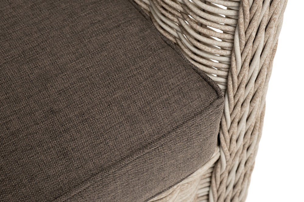 "Гляссе" диван трехместный из искусственного ротанга, цвет бежевый