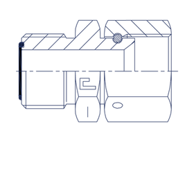 Адаптер AS DN18-20 ORFS 1.3/16 - JIC 1.1/16 (обжатая гайка)