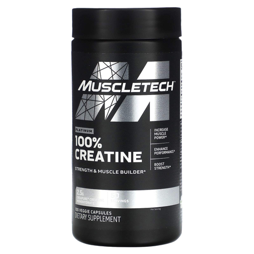 MuscleTech, 100% креатин Platinum, 100 растительных капсул (1,25 г в 1 капсуле)