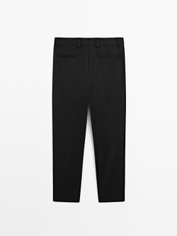 Massimo Dutti Фланелевые брюки из шерсти, черный