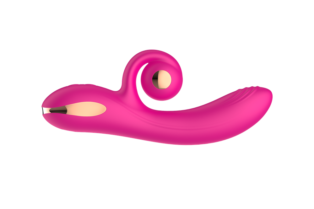 Силиконовый вибратор-кролик с функцией вращения SW3052-hot-pink