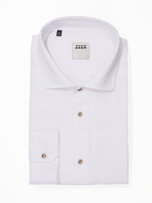 Сорочка мужская ZEER длинный рукав, цвет белый, тенсел, лен 56541 05