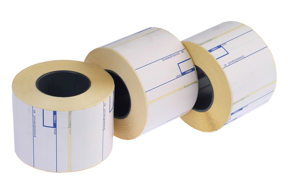 Термоэтикетка 58ммх60мм втулка 41мм ECO с печатью оранжевая Пятью пять