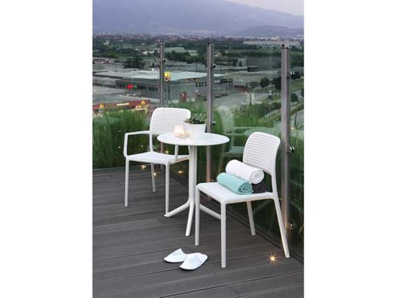 Регулируемый пластиковый стол Step Ø60 см, белый