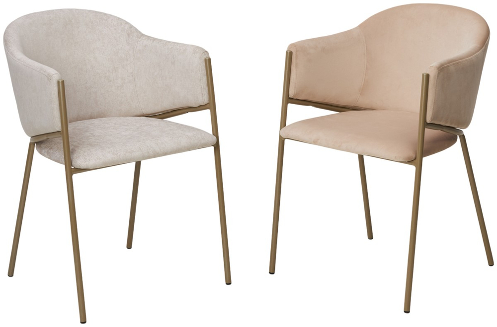Стул М-City DISAUR Дилл, H-06 Бежевый, Велюр, Шампань каркас