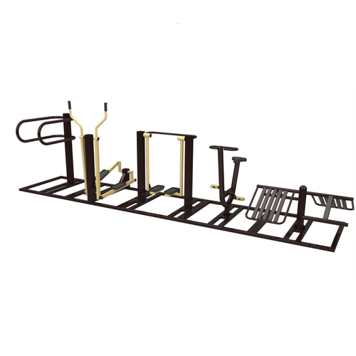 Уличный тренажер №13, комплекс с тренажерами 5600*1300*1670 мм.