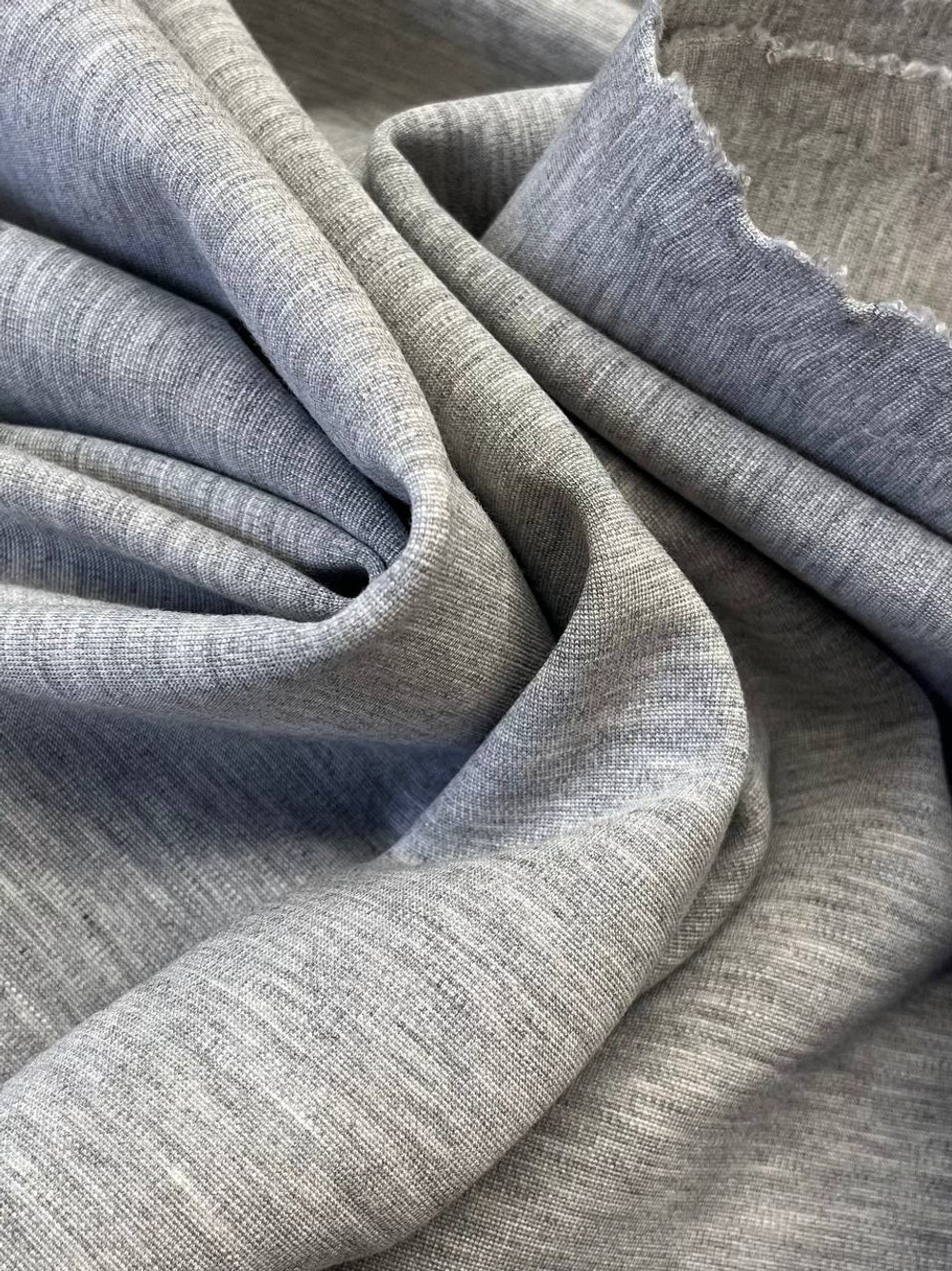 Трикотаж вискоза с эластаном punto milano серый меланж