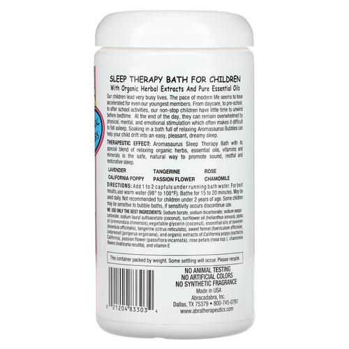 Abra Therapeutics, Aromasaurus Sleep, ароматерапевтическая пена для ванн, 566 г (20 унций)