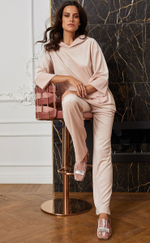 Элегантная домашняя толстовка из вискозы (Размер: XS) (Цвет: бежевый)