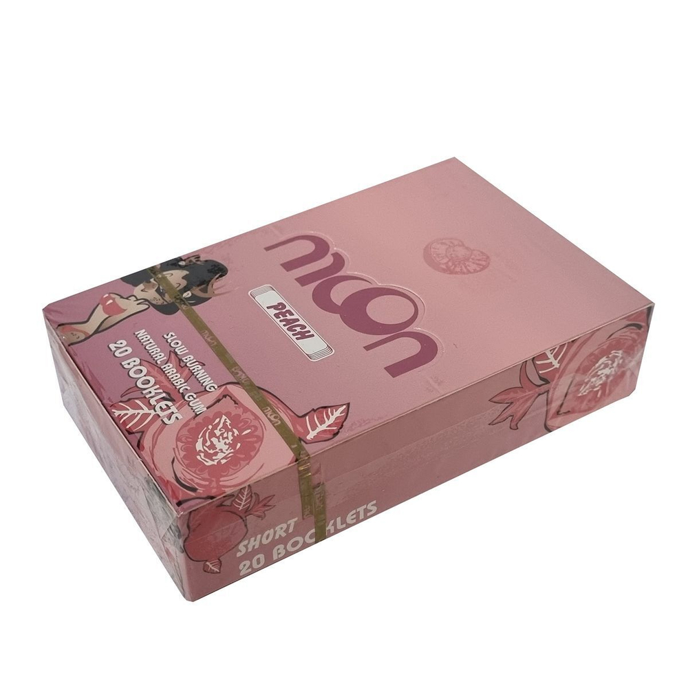 Бумага для сигарет блок "Moon" Flavoured Персик 70mm 14г/м 50л*20шт
