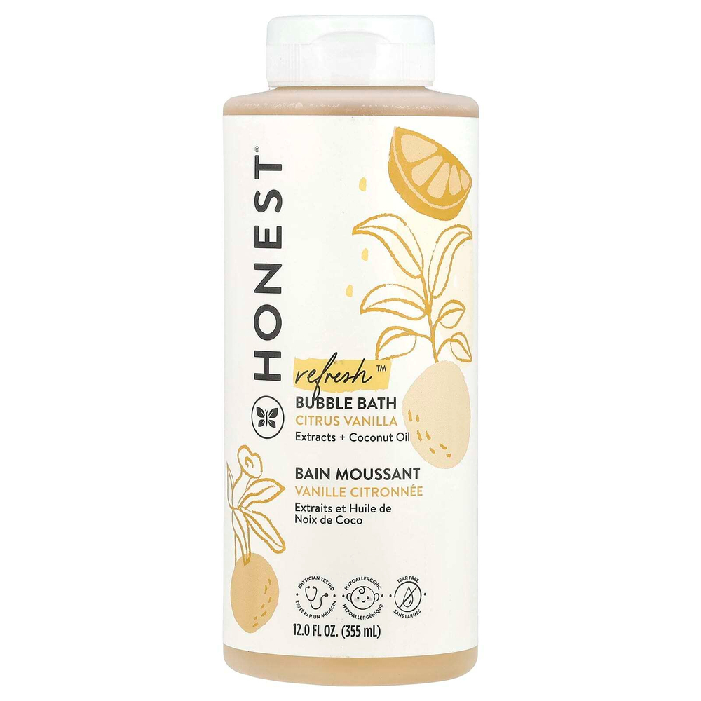 The Honest Company, Refresh ™, пена для ванн, цитрусовая ваниль, 355 мл (12 жидк. Унций)