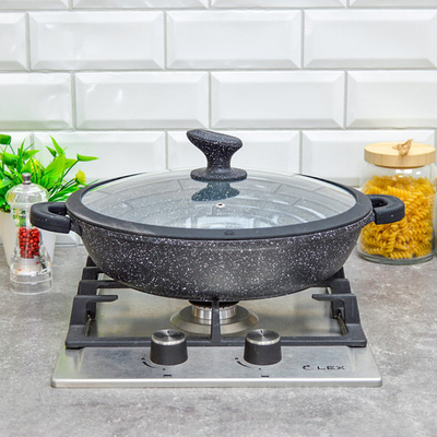 Сковорода-сотейник 32см 4,7л с покрытием non-stick под мрамор "Mercury"