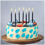 Свечи для торта классические в черном цвете 10 см, 12 шт