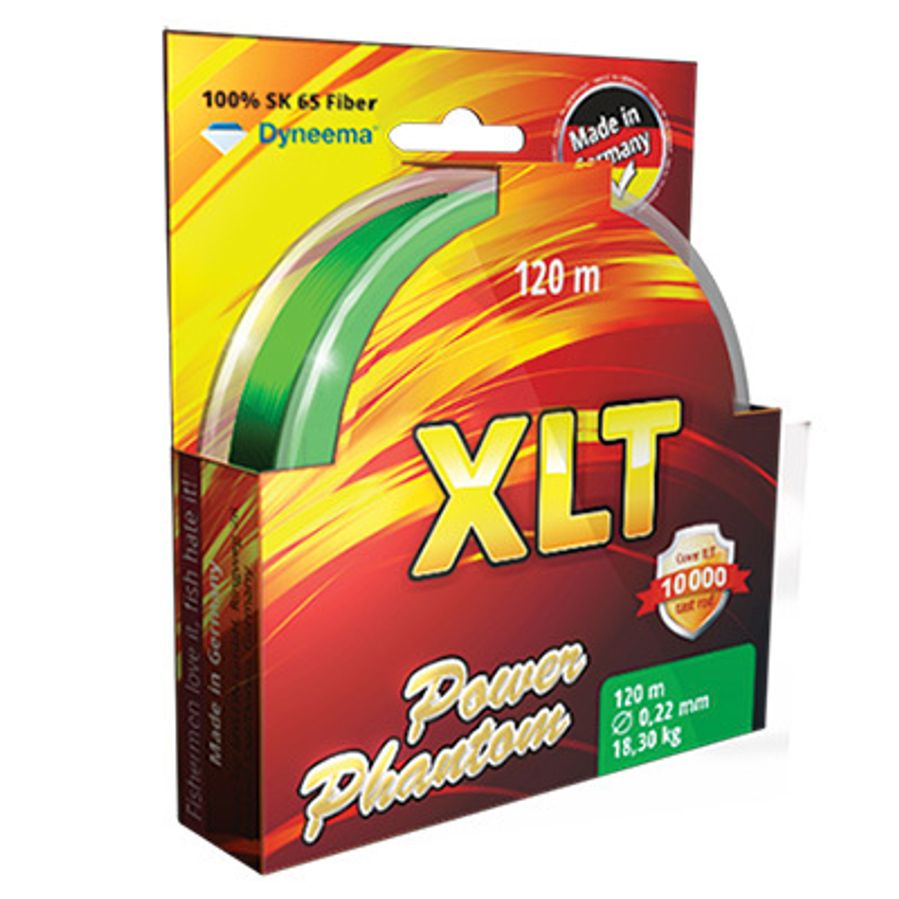 Шнур Power Phantom 4x, XLT, 120м, желтый, 0,40мм, 40,9кг