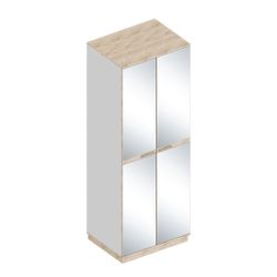 Шкаф двухстворчатый "Жасмин" (дуб баррик/белый лофт), ЛДСП/МДФ, Велес