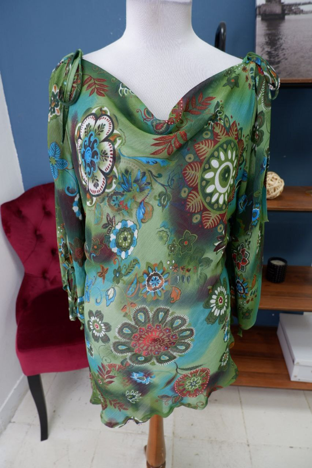 Блуза с принтом 46 размер