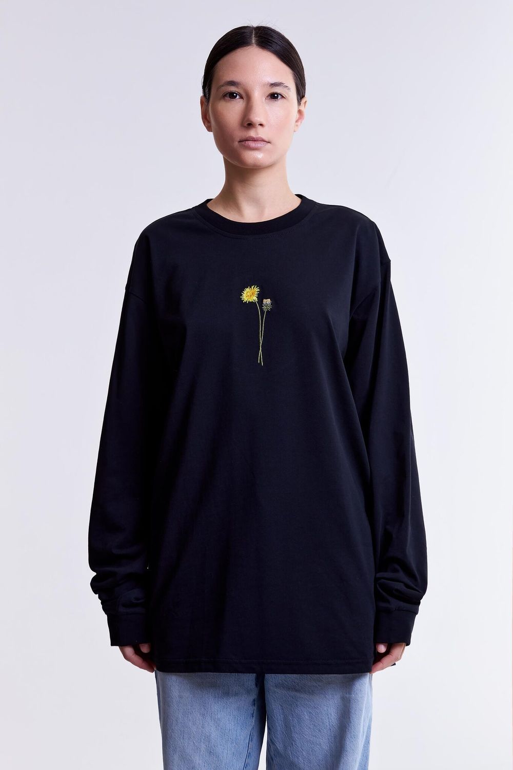 Лонгслив Гербарий Одуванчик Синий