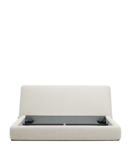 Кровать Martina со съемным чехлом из шенилла цвета экрю 180 x 200