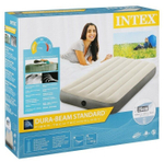 Мaтрас нaдувной Intex 64101 Deluxe Twin 99х191х25 см / Крoвать нaдувная Интeкс односпальная велюровая для дома и туризма