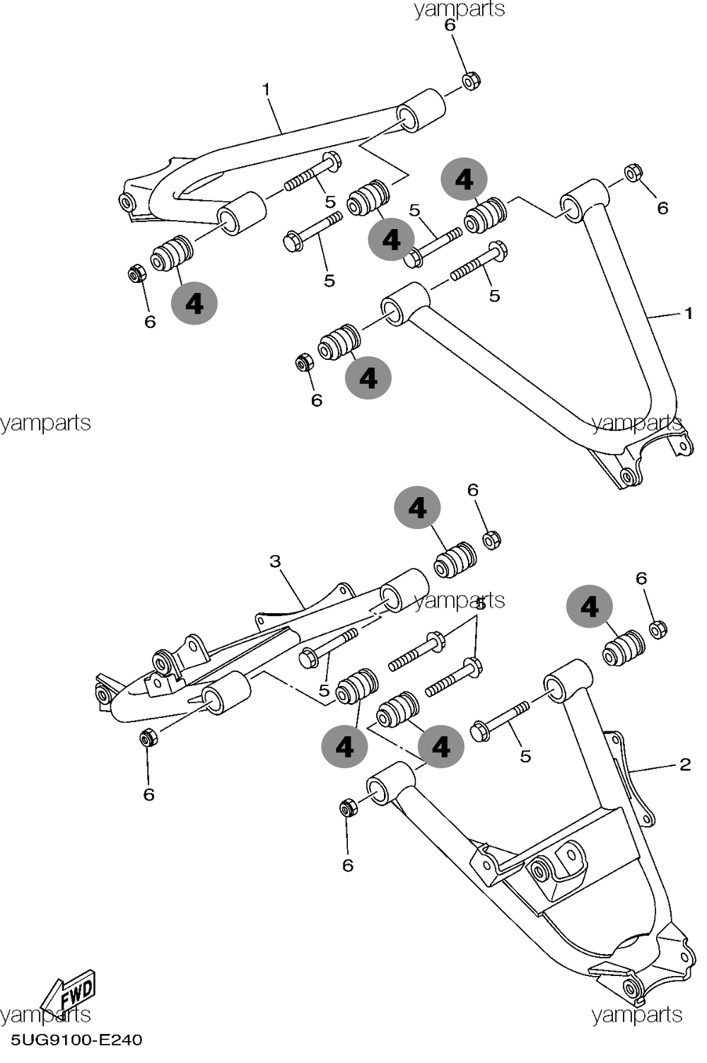 Втулка передних рычагов для квадроциклов Yamaha