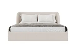Кровать двуспальная Classic 180 см (молочный, рогожка)