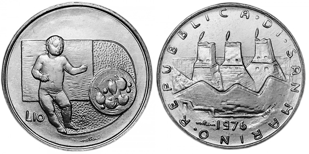 Сан-Марино 10 лир, 1976 Республика