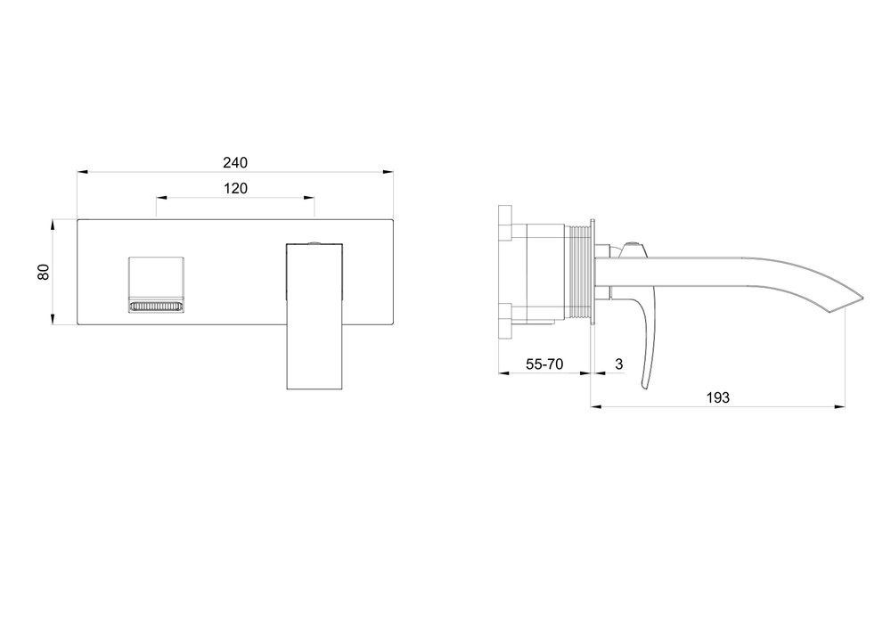 Смеситель для раковины встраиваемый WONZON & WOGHAND FIT, Черный матовый (WW-88869009-MB)
