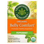 Traditional Medicinals, Organic Belly Comfort®, перечная мята, без кофеина, 16 упакованных чайных пакетиков, 28 г (0,99 унции)
