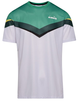 Мужская теннисная футболка Diadora T-Shirt Clay - holly green/white/bistro green