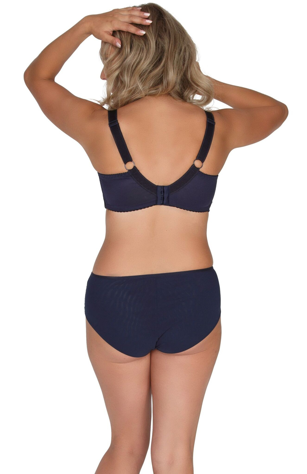 Темно-синий бюстгальтер с мягкой чашкой из кружева с «ресничками» (Размер: 80G) (Цвет: темно-синий)