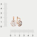 Серьги женские из розового золота 585 пробы с фианитами (арт. С 44-010)