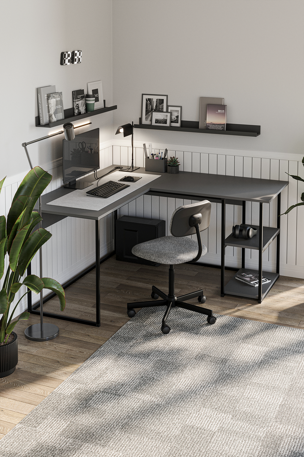 Угловой письменный стол ODIN 140х150 - антрацит