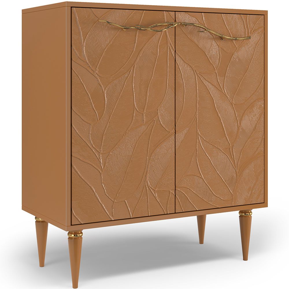 Комод Арт Колор leaves Классик Голд с 2 полками Томленый оранжевый