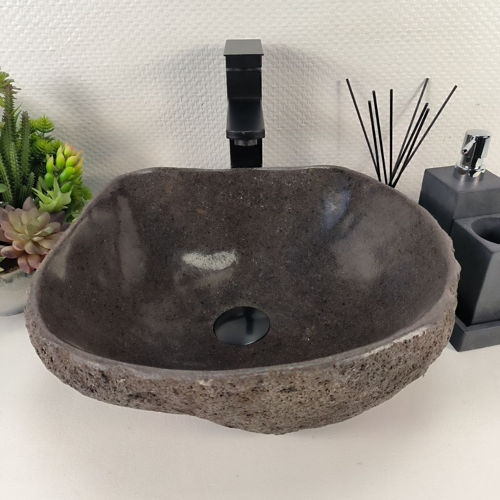 Раковина из речного камня RS-64893 40*37*15 0861