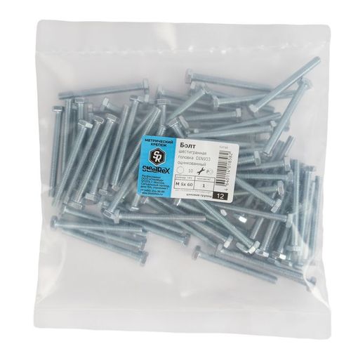 Болт М6х60 мм с шестигранной головкой DIN 933 кл 5,8