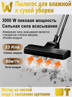 CANESPUK Строительный пылесос 28 л, 3000 Вт