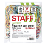 Резинки банковские цветные 60мм,100г (STAFF)