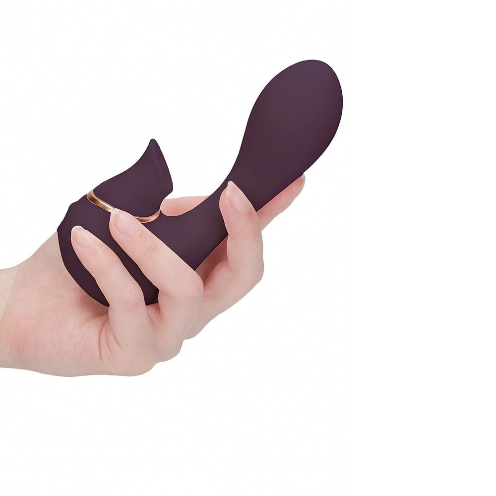 Фиолетовый вакуум-волновой массажер с двойной стимуляцией Irresistible Mythical (Цвет: фиолетовый)