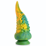 Фантазийный фаллоимитатор в форме щупальца Monstropus Tentacled Monster Silicone Dildo - 21,6 см. (Цвет: зеленый с желтым)