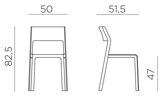 Стул Trill Bistrot пластиковый цвет табак Nardi Италия