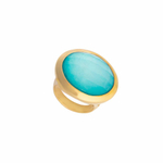 Кольцо Possebon Pearl Blue Sky Agate 18.5 мм K9853.21/18.5 B/G