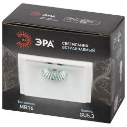Встраиваемый светильник декоративный ЭРА KL102 WH MR16 GU5.3 белый | Декоративные встраиваемые светильники