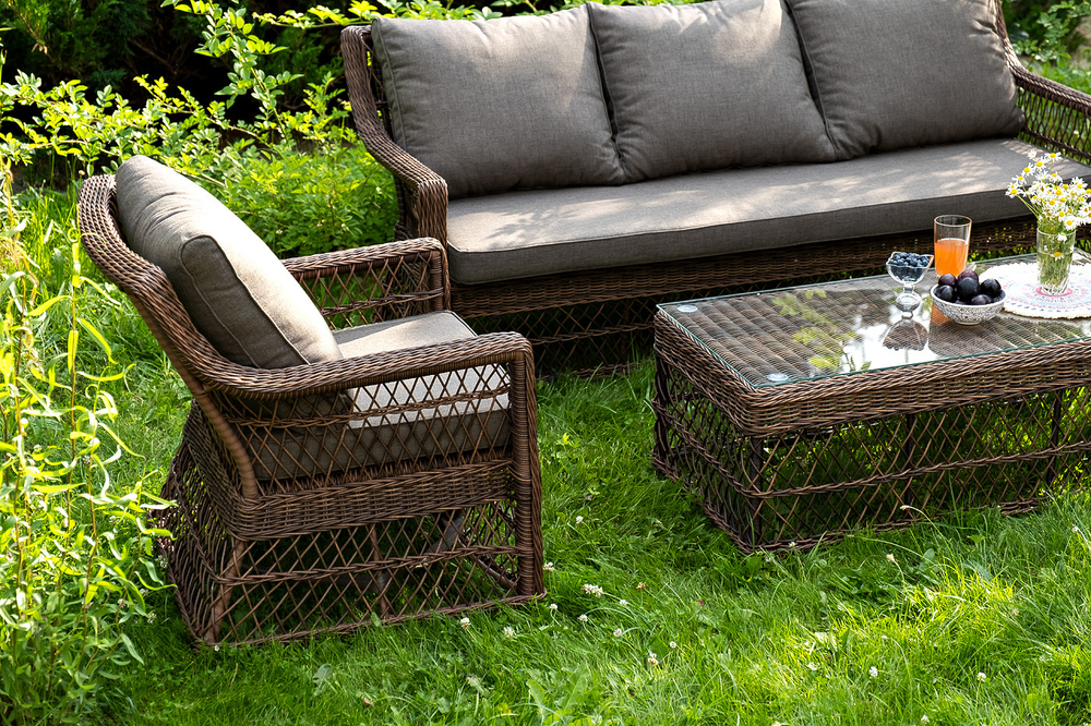 "Гранд Латте" лаунж-зона из искусственного ротанга, цвет коричневый
