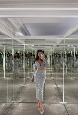 Юбка миди из пайеток