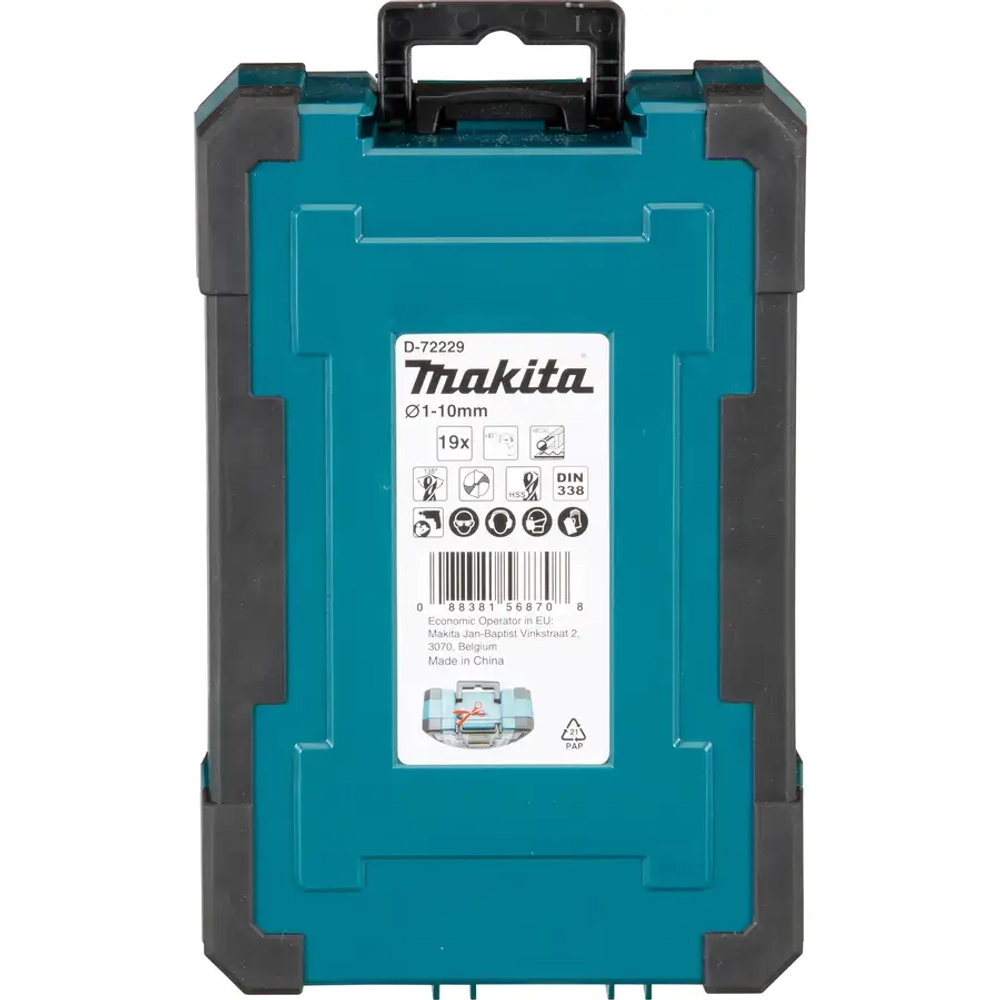 Набор свёрл по металлу 1—10 мм HSS-TiN Makita D-72229